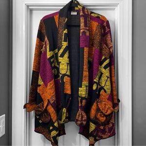 Vintage! Bali Vibrant Color Open-Front Knit Cardigan